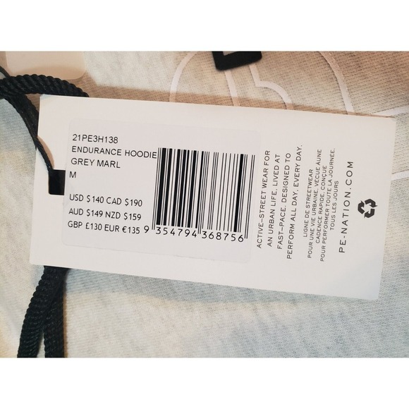 P.E. Nation NWT Womens Endurance Drawstring Hoodie Sweatshirt White M Pullover - Picture 12 of 16